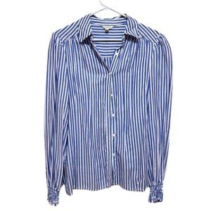 Max Studio Collar Blue Striped Button down blouse